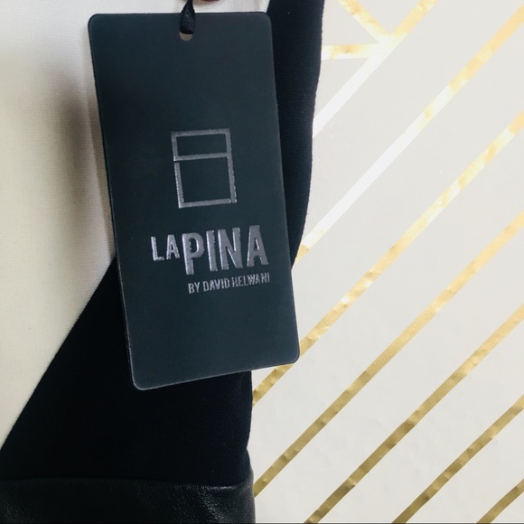 La Pina | NWT Color Block Dress w/ Leather Detail - Picture 7 of 7